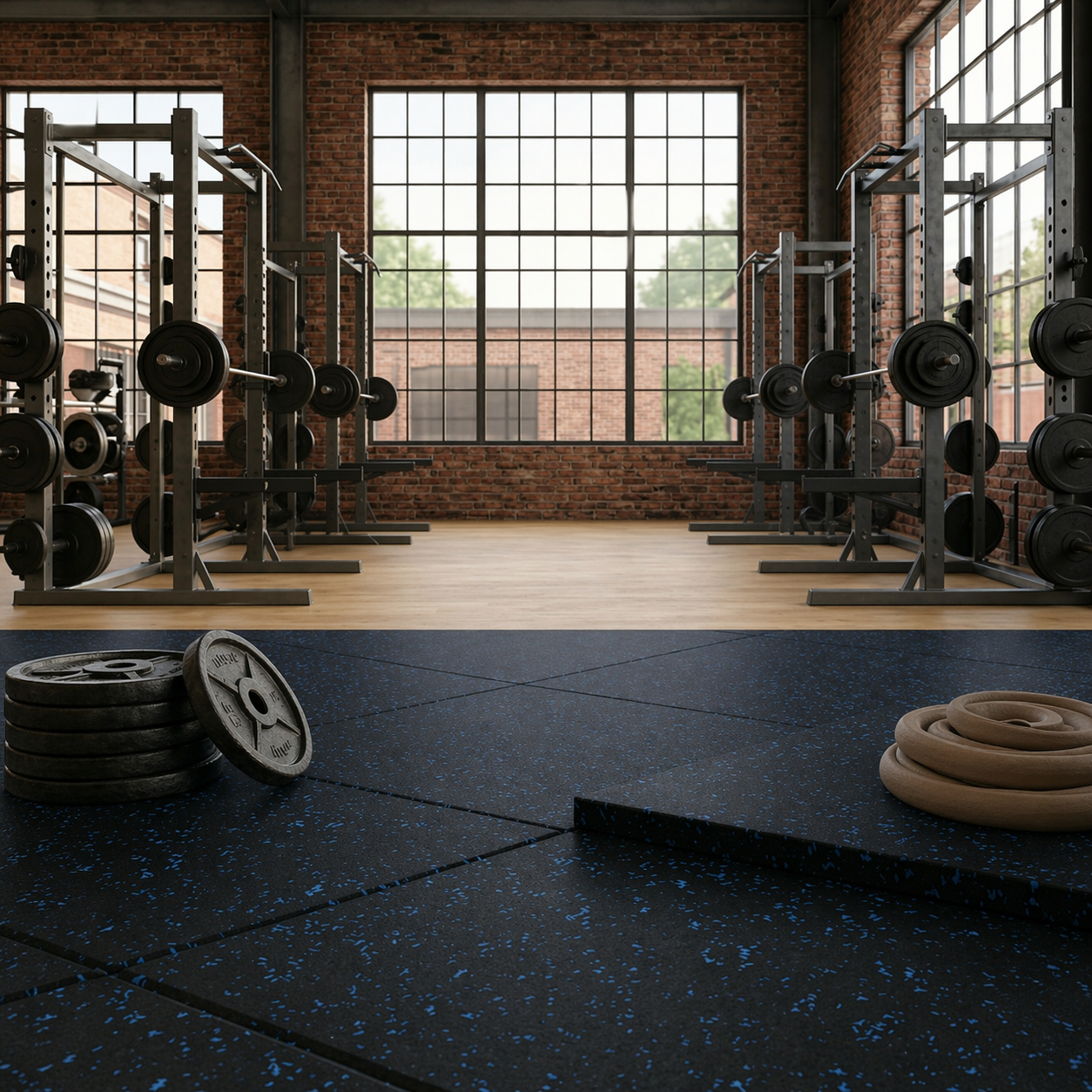Titan30 Gym Tile Black 100 x 100 cm, 30mm Smooth